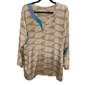 Dharma Imports Tunic Top Womens M/L Silk Blend Blouse Boho Ethnic Bohemian India